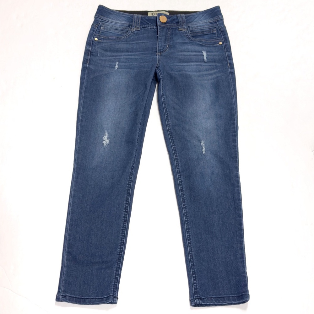 Democracy Ab Technology Skinny Jeans Womens 6 Distressed Stretch Medium Wash Mom